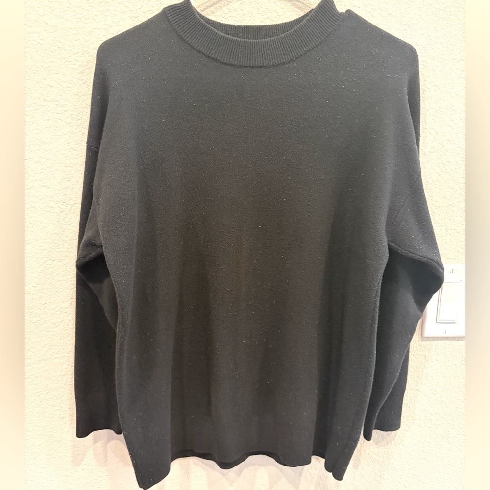 MANGO Crewneck Knit Sweater - Black - XS